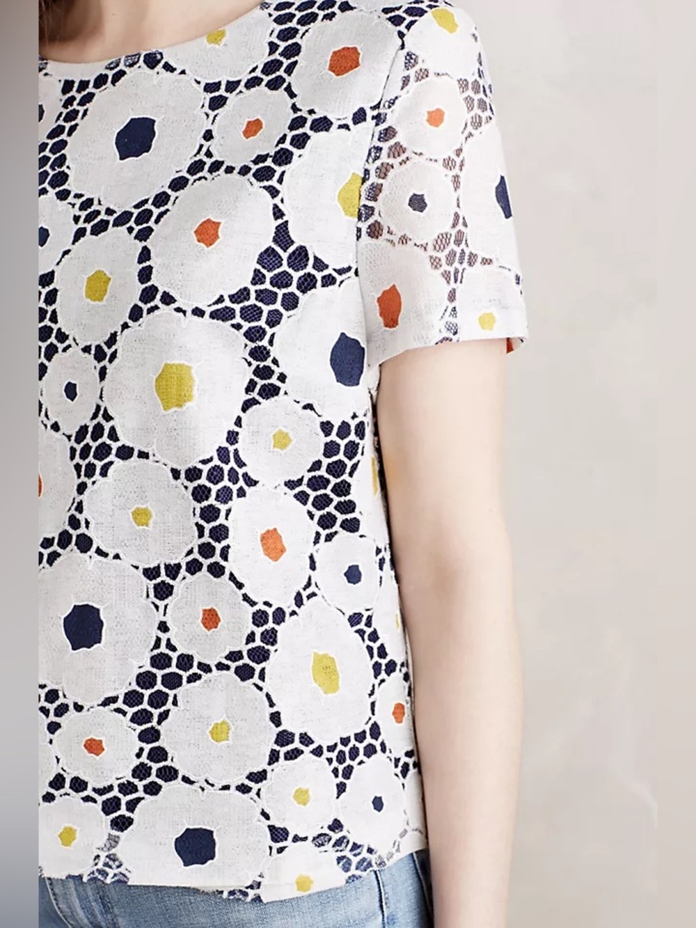 Anthropologie Harlyn Daisy Dot Midi Top - Picture 3 of 9